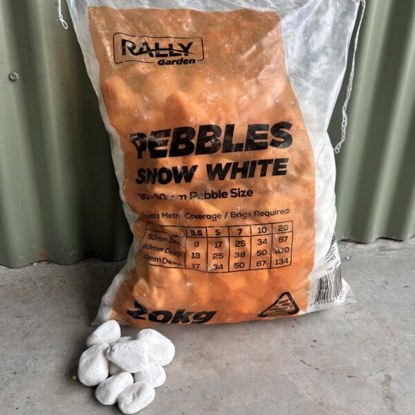 Snow White Pebbles - 20kg